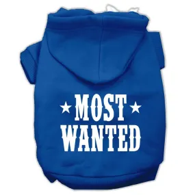 Most Wanted Screen Print Pet Hoodies Blue Size Lg (14)