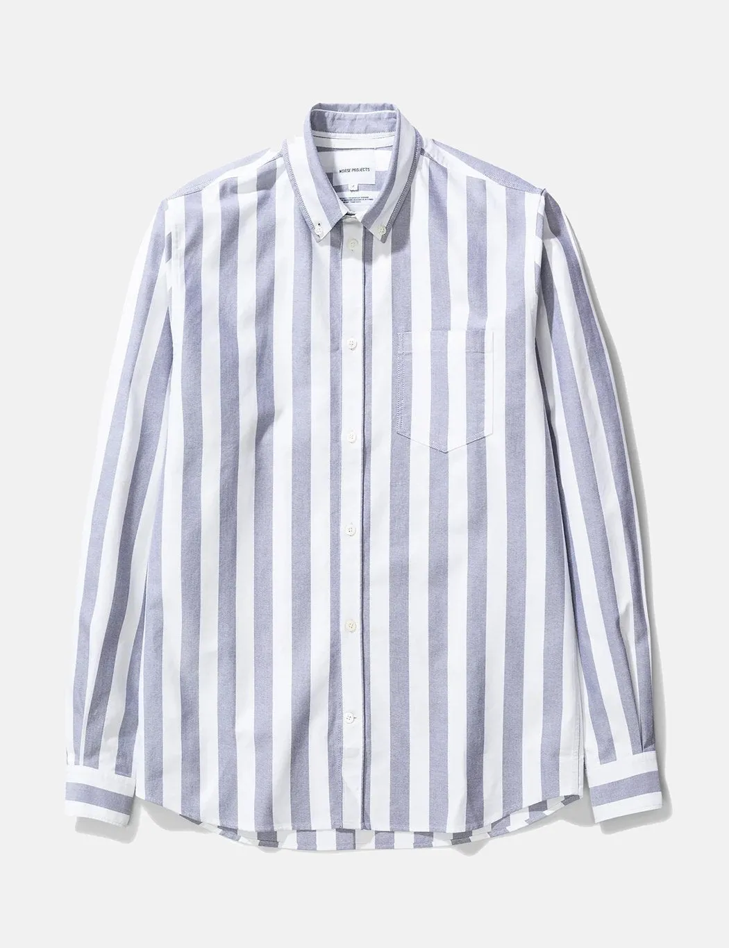 Norse Projects Anton Oxford Shirt (Wide Stripe) - Navy Blue