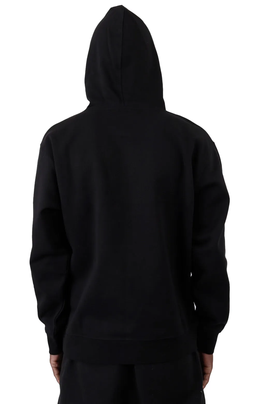 Obey Logo Embroidered Fleece Pullover Hoodie - Black