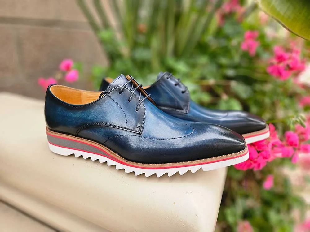 Plain Toe Wing-tip Stitching Blucher style Oxford