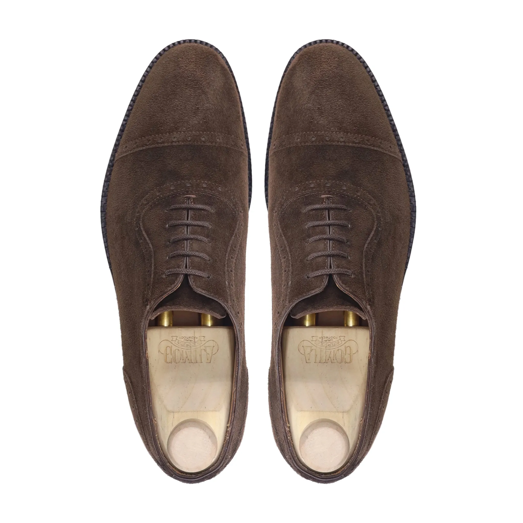 Ramon - Men's Dark Brown Kid Suede Oxford Shoe