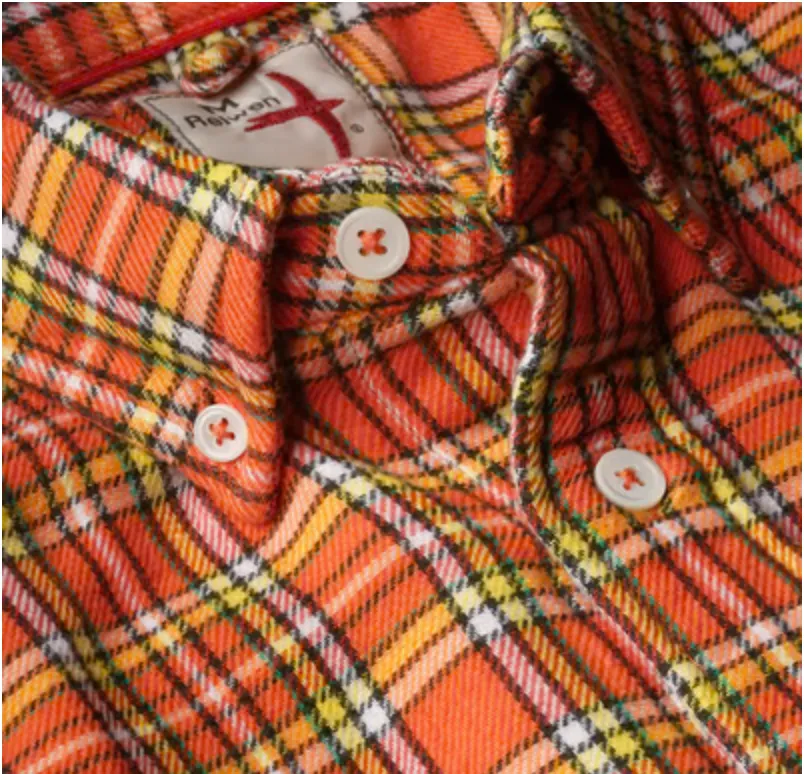 Relwen Chamois Lined Flannel Shirt - Orange Multi