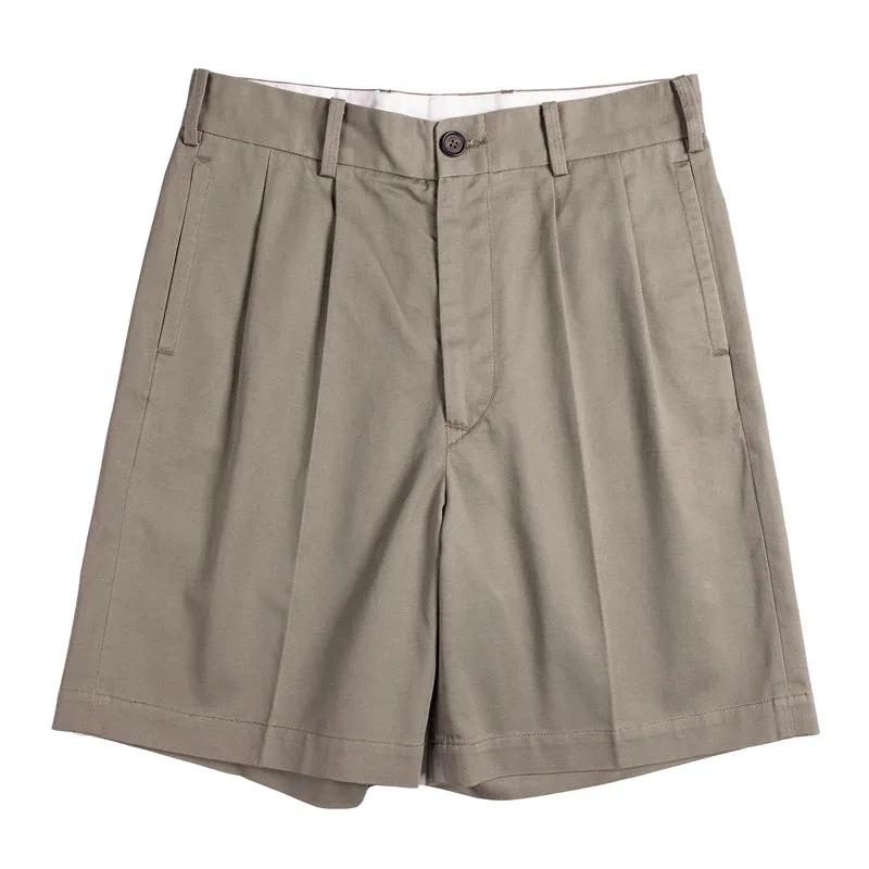 Retro Semi-Casual Men's Bermuda Shorts with Pleated Trousers