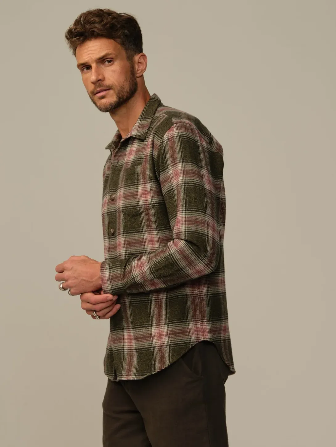 Road To Nowhere Men's Flannel Wine Plaid