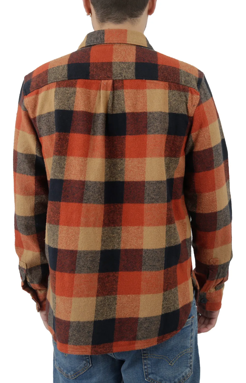 RVCA Heavyweight Brushed Cotton Flannel Shirt - Rustic Red