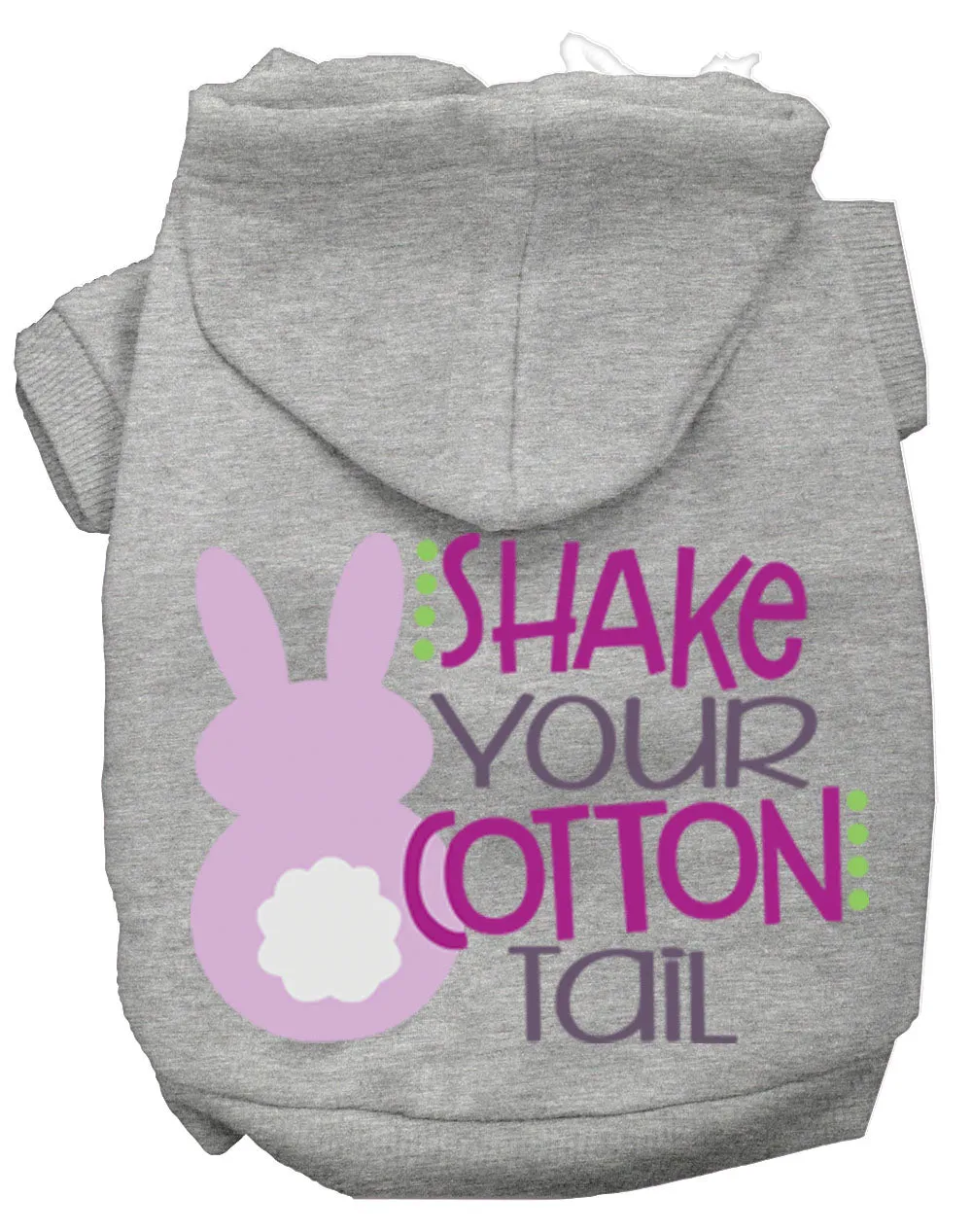 Shake Your Cotton Tail Screen Print Dog Hoodie Grey Xxl