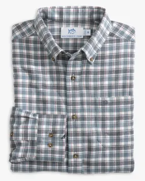 Southern Tide Men's Long Sleeve Intercoastal Chipley Plaid Heather Flannel Sportshirt / Heather Dress Blue