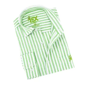 Stanford Stripe FROG Linen Shirt - Green