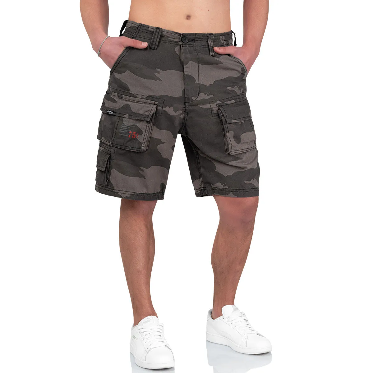 Surplus Mens Trooper Shorts Black Camo