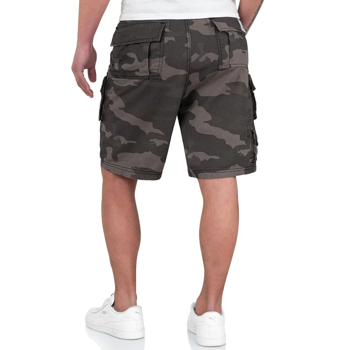 Surplus Mens Trooper Shorts Black Camo