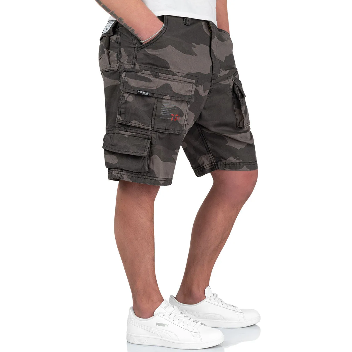 Surplus Mens Trooper Shorts Black Camo