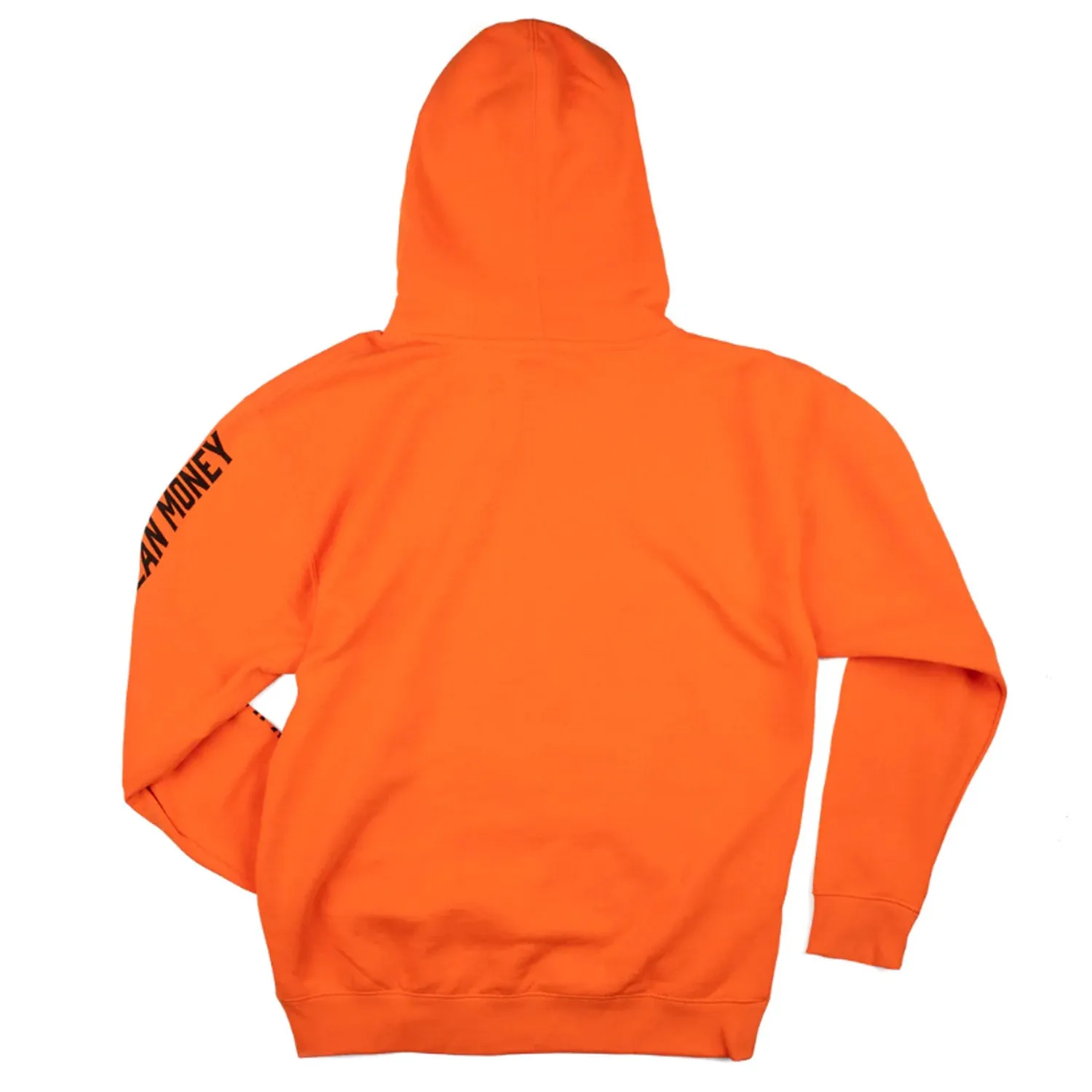 Troll Co. Men's Blaze Orange "Dirty Hands Clean Money" Sleeve Logo Hoodie